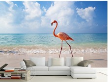 Пользовательские фото обои большие 3D стерео романтическое голубое небо океан пляж 3d стереоскопические обои 2024 - купить недорого