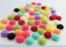 300 pçs cores mistas resina brilhante mãe flores da gela cabochão 16mm para decoração de celular, acessórios de brinco d10 2024 - compre barato