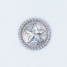 Wholeslae 50pc 1-1/8 ''concho de metal ocidental corda redonda estrela concho prata 2024 - compre barato