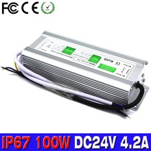 24V 4.2A 100W LED Power Supply Aluminum Waterproof IP67 Driver Lighting Transformer 100-240V AC DC24V Adapter for Strip Lights 2024 - buy cheap