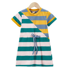 Kids Striped Dress for Girls Summer 6 8 10 12 13 14 Years Fashion Princess Casual Bandage Clothes 2024 - buy cheap