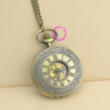 Coupon for wholesale buyer price good quality  new bronze vintage golden Roman numerals antique pocket watch necklace with chain 2024 - купить недорого