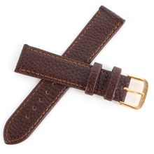 Black Brown High Quality Watchband Soft Litchi Stripe PU Leather Watches Strap Pin Buckle 12-22mm 2024 - buy cheap