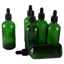 6 шт., 100 мл, зеленые стеклянные бутылки-капельницы с пипеткой, пустые стеклянные банки для жидкости 2024 - купить недорого