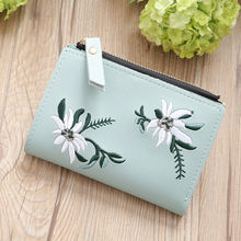 Women Wallet Leather Zipper Flowers Embroidered Ladies Fashion Purses Mini Bag Women PU Leather Coin Purse Card Holder Wallets 2024 - buy cheap