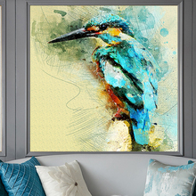 Carteles e impresiones de cuadro sobre lienzo para pared, pintura decorativa de acuarela abstracta de colibrí para decoración para sala de estar sin marco 2024 - compra barato