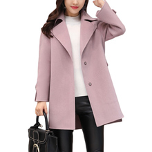 Woolen coat Women long Autumn winter new Korean Long sleeve Slim Woolen coats Womens Cardigan Casual outerwear Jacket Coats F235 2024 - buy cheap