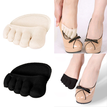 1 par de meias de algodão com cinco pontas, meia palmilha, almofada, suporte do pé, invisível, rasa, antiderrapante, alívio da dor dos pés, 1 par 2024 - compre barato