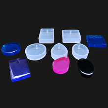 5PCS/LOT Round Square Oval Waterdrop Rectangle Shape Hole Silicone Mold DIY Craft Epoxy Resin Molds Necklaces Pendant Mould 2024 - buy cheap