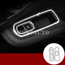 Capa de interruptor de elevador de janela para porta de carro, estilo strass, porsche cayenne, tampa com 2011-2017, 5 peças, acessórios de carro, interior 2024 - compre barato