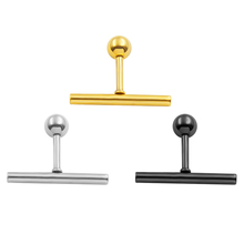 Fashion Earring Stud for Men Women Minimalist Brief Gold  Black T Shape Bar Stud Earring  Brincos Bijoux 2024 - buy cheap