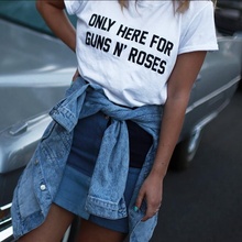 Camiseta feminina verão somente aqui para armas n rosa, camiseta feminina hip hop, manga curta gola o camisetas mulher grunge 2024 - compre barato