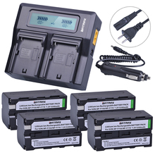 Bateria batmax 4 peças com carregador duplo, bateria np f750 f770 + carregador rápido lcd para sony np f970 f960 embutido 2024 - compre barato