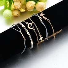ATTRACTTO New 6 PCS/SET Moon&Star Bracelets For Women Tassel Bracelet Charm Bohemian Jewelry Friendship Bracelets SBR190157 2024 - buy cheap