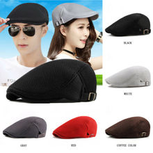 2022 Adjustable Beret Caps Outdoor Sun Breathable Bone Brim Hats Womens Mens Herringbone Solid Flat Berets Cap Fashion Hat 2024 - buy cheap