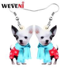 WEVENI Acrílico Vermelho Roupas para Cães Chihuahua Brincos Dangle Gota Jóias Para Meninas Mulheres Charme Presente Decoração Bonito do Animal de Estimação 2024 - compre barato