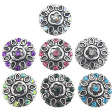 10 unids/lote broches joyas de diamantes de imitación de cristal Mix de flores botones para las mujeres DIY 18mm, 20mm, mm pulsera de joyería 2024 - compra barato