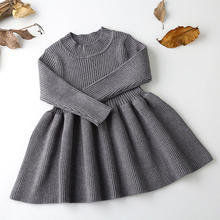 Outono inverno meninas vestido de lã quente malha camisola vestido moda bebê meninas vestidos crianças roupas rt268 2024 - compre barato