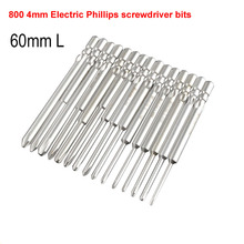 Brocas de destornillador eléctrico 800, 60mm de longitud, 4mm de vástago redondo, destornillador magnético Phillips, herramienta de brocas PH00 PH0 PH1 PH2, 15 Uds. 2024 - compra barato