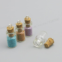 100 X 0.6ml  Empty Cute Mini Messages Wishing Glass Bottle Vials, 0.6cc Clear Transparent Bottles, Charms Pendants 2024 - buy cheap