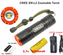 Led flashlight cree xm l2 Outdoor camping hiking cycling hunting light 3800lumens zoom mini flashlights+ 26650 battery + charger 2024 - buy cheap