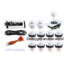 Arcade DIY Kits Parts 10x New 30mm LED Illuminated Buttons + Arcade Stick + USB Encoder Board For Arcade Mame Multicade - White 2024 - buy cheap