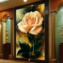 Beibehang personalizado floral pintura papel de parede 3d decoração da casa mural para sala estar quarto tv pano fundo 2024 - compre barato