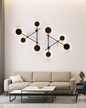 IG Style Modern Art Simple Bedroom Bedside Lamp Aisle Stairs Creative Led Living Room Background Wall Wall lamp Black Geometry 2024 - buy cheap