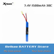 Bateria miniatura de brinquedo leão power xpower rc, bateria de brinquedo de 7.4v e 1500mah, 30c, 2s, bateria de lipo 18650 akku, modelo tamiya, 1/peças 2024 - compre barato