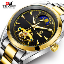 TEVISE Mens Watches Top Luxury Brand Men Tourbillon Watch Automatic Mechanical Moon Phase Relogio Masculino Male Hour Clock 2024 - buy cheap