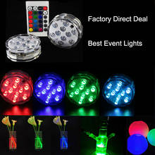 luzes de natal free Shipping 3AAA Battery Operated 2.8inch Submersible Multicolors RGB LED Under Vase Light Base W/Remote 2024 - buy cheap