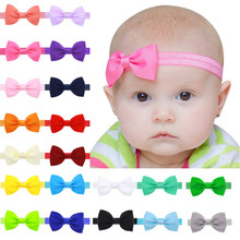 20pcs/lot kids Small Bow Tie Headband DIY Grosgrain Ribbon Bow Elastic Hair Bands Hair Accessorie christmas headband baby 2024 - buy cheap