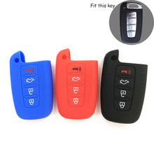 Car accessories Silicone 4 buttons Remote Key Cover Fob Case For HYUNDAI Elantra Sonata Veloster for Kia Soul Sportage 2024 - buy cheap