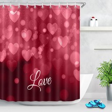Valentine Day Polyester Shower Curtain Romantic Hearts Hazy Fabric Bath Curtains Waterproof Bathroom Extra Long for Home Decor 2024 - buy cheap