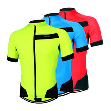 Arsuxeo 2016 Men's Cycling Jersey Summer Short Sleeve Clothing City MTB Bike Bicycle Shirt Sportswear Pockets Breathable 2024 - buy cheap