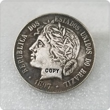 1897 БРАЗИЛИЯ 2000 Reis КОПИЯ монет бесплатная доставка 2024 - купить недорого