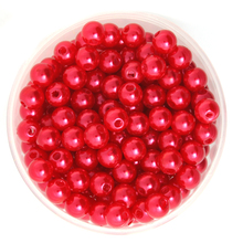 Redondo de Color rojo, aproximadamente 260 unids/lote, 8mm de diámetro Cuentas de perlas de plástico de imitación, venta al por mayor, para CN-BSG01-03RD DIY 2024 - compra barato