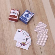 OOTDTY Mini Poker Card  2set Cute Miniature Dollhouse 1:12 Mini Poker Playing Cards Home Decoration Toys 2024 - buy cheap