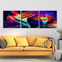 Картина на холсте, настенная живопись для гостиной, 3 предмета, домашний декор, модульный красивый Абстрактный Цветочный плакат в рамке 2024 - купить недорого