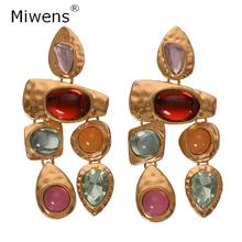 Miwens New Maxi Colorful Crystal Dangle Drop Earrings for Women Rhinestone Statement Earrings Charm Boho Hanging Brincos Jewelry 2024 - buy cheap