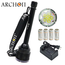 6 * L2 U3 карманный фонарик для дайвинга ARCHON D45 II дайвер Дайвинг свет подводный свет профессиональный водонепроницаемый факел опционально 26650 батарея 2024 - купить недорого