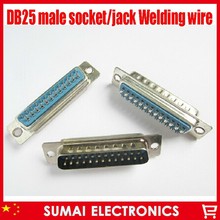 Conector macho db25, conector macho com soquete de entrada, 25pin, fileira dupla, rs232 com porta serial, frete grátis 2024 - compre barato