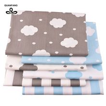 QUANFANG Printed Twill Cotto Fabric For Patchwork DIY quilts Cloth Quilting Sewing /Baby Children /6pcs/lot cloud Series 40x50cm 2024 - buy cheap