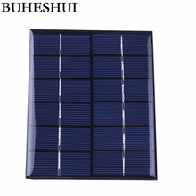 Buheshui painel solar de sistema solar policristalino 2w 6v, carregador faça você mesmo para bateria de 3.7v luz led epóxi 136*110*3mm 2024 - compre barato