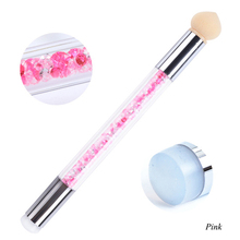 Silicone Double-headed Gradient Brushes Pen Rhinestone Handle Sponge Nail Art Brush Nails Manicure Tool 2024 - buy cheap