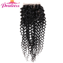 Beautiful Princess Hair Brazilian Kinky Curly Lace Closure Free Part Non-Remy Hair Closure  4*4  8 To 20 Inch Lace Human Hair 2024 - buy cheap
