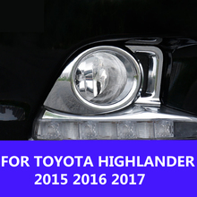 FOR TOYOTA HIGHLANDER 2015 2016 2017 2pcs Chrome ABS Front Fog Lamp Frame decoration cover trim Exterior decoration Accessories 2024 - buy cheap