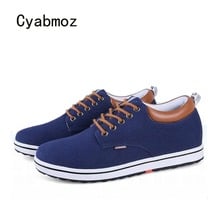 Cyabmoz novos homens sapatos de lona rendas até plataforma casual moda homem altura aumentando invisível elevador sapatos respirável tênis 2024 - compre barato