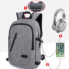 USB Charging Laptop Backpacks Whit Headphone Plug Casual Travel Bag Men school bags Anti Theft Password Locks Backpack mochila 2024 - buy cheap