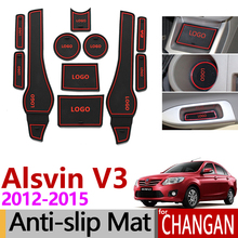 Anti-Slip Gate Slot Mat Rubber Coaster for Changan Alsvin V3 2012 2013 2014 2015 Accessories Car Stickers 13Pcs White Red Bule 2024 - buy cheap